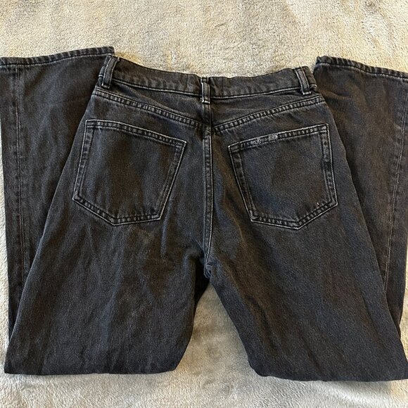 Reformation Jeans Cynthia High Rise Straight Lagoon Destroyed Black 26 - Picture 12 of 12
